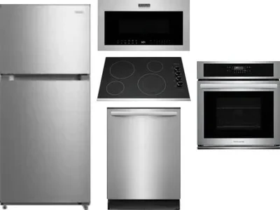 5 Piece Package Includes Refrigerator, Cooktop, Wall Oven, Microwave And Dishwasher