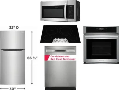 5 Piece Package Includes Refrigerator, Cooktop, Wall Oven, Microwave And Dishwasher