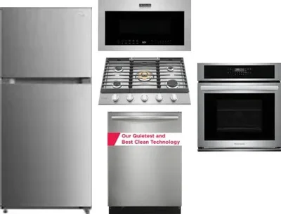 5 Piece Package Includes Refrigerator, Cooktop, Wall Oven, Microwave And Dishwasher