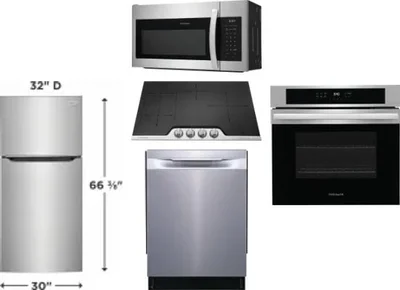 5 Piece Package Includes Refrigerator, Cooktop, Wall Oven, Microwave And Dishwasher