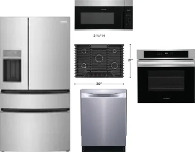 5 Piece Package Includes Refrigerator, Cooktop, Wall Oven, Microwave And Dishwasher