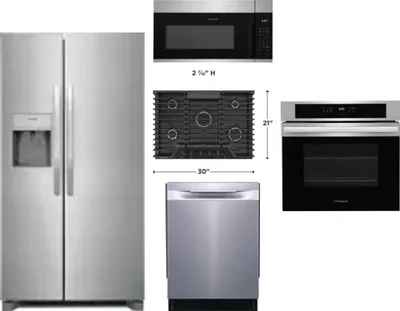 5 Piece Package Includes Refrigerator, Cooktop, Wall Oven, Microwave And Dishwasher