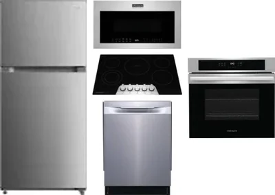 5 Piece Package Includes Refrigerator, Cooktop, Wall Oven, Microwave And Dishwasher