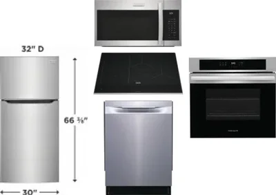 5 Piece Package Includes Refrigerator, Cooktop, Wall Oven, Microwave And Dishwasher