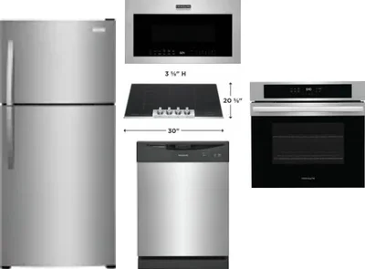5 Piece Package Includes Refrigerator, Cooktop, Wall Oven, Microwave And Dishwasher