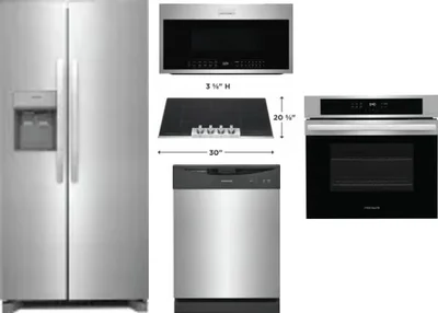 5 Piece Package Includes Refrigerator, Cooktop, Wall Oven, Microwave And Dishwasher