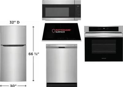 5 Piece Package Includes Refrigerator, Cooktop, Wall Oven, Microwave And Dishwasher
