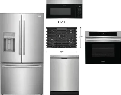 5 Piece Package Includes Refrigerator, Cooktop, Wall Oven, Microwave And Dishwasher