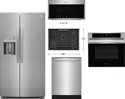 5 Piece Package Includes Refrigerator, Cooktop, Wall Oven, Microwave And Dishwasher