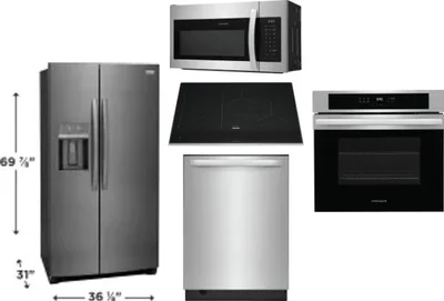 5 Piece Package Includes Refrigerator, Cooktop, Wall Oven, Microwave And Dishwasher