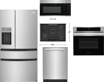 5 Piece Package Includes Refrigerator, Cooktop, Wall Oven, Microwave And Dishwasher