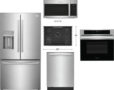 5 Piece Package Includes Refrigerator, Cooktop, Wall Oven, Microwave And Dishwasher