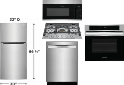 5 Piece Package Includes Refrigerator, Cooktop, Wall Oven, Microwave And Dishwasher