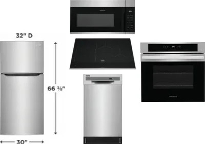 5 Piece Package Includes Refrigerator, Cooktop, Wall Oven, Microwave And Dishwasher