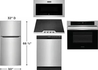 5 Piece Package Includes Refrigerator, Cooktop, Wall Oven, Microwave And Dishwasher