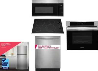 5 Piece Package Includes Refrigerator, Cooktop, Wall Oven, Microwave And Dishwasher