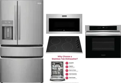 5 Piece Package Includes Refrigerator, Cooktop, Wall Oven, Microwave And Dishwasher