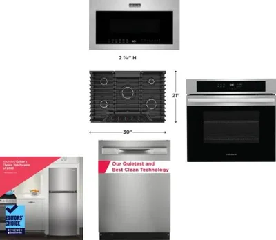 5 Piece Package Includes Refrigerator, Cooktop, Wall Oven, Microwave And Dishwasher