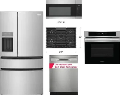 5 Piece Package Includes Refrigerator, Cooktop, Wall Oven, Microwave And Dishwasher