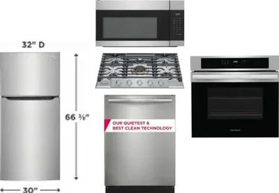 5 Piece Package Includes Refrigerator, Cooktop, Wall Oven, Microwave And Dishwasher