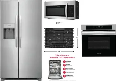 5 Piece Package Includes Refrigerator, Cooktop, Wall Oven, Microwave And Dishwasher