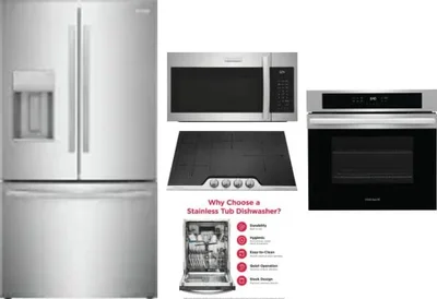 5 Piece Package Includes Refrigerator, Cooktop, Wall Oven, Microwave And Dishwasher