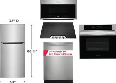 5 Piece Package Includes Refrigerator, Cooktop, Wall Oven, Microwave And Dishwasher