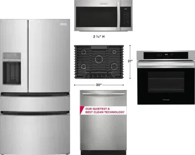 5 Piece Package Includes Refrigerator, Cooktop, Wall Oven, Microwave And Dishwasher
