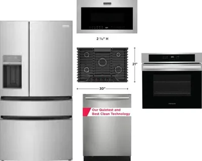 5 Piece Package Includes Refrigerator, Cooktop, Wall Oven, Microwave And Dishwasher
