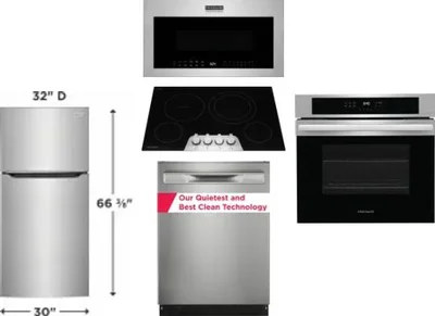 5 Piece Package Includes Refrigerator, Cooktop, Wall Oven, Microwave And Dishwasher