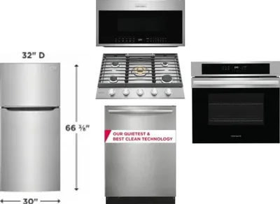 5 Piece Package Includes Refrigerator, Cooktop, Wall Oven, Microwave And Dishwasher