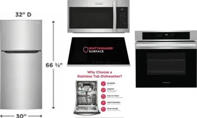 5 Piece Package Includes Refrigerator, Cooktop, Wall Oven, Microwave And Dishwasher