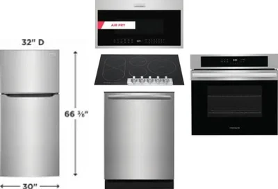 5 Piece Package Includes Refrigerator, Cooktop, Wall Oven, Microwave And Dishwasher
