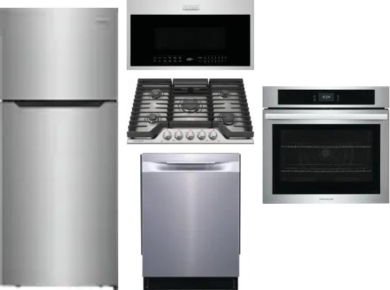 5 Piece Package Includes Refrigerator, Cooktop, Wall Oven, Microwave And Dishwasher
