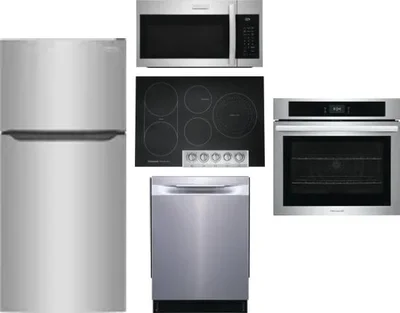 5 Piece Package Includes Refrigerator, Cooktop, Wall Oven, Microwave And Dishwasher