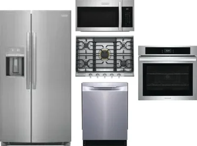 5 Piece Package Includes Refrigerator, Cooktop, Wall Oven, Microwave And Dishwasher