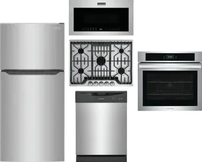 5 Piece Package Includes Refrigerator, Cooktop, Wall Oven, Microwave And Dishwasher