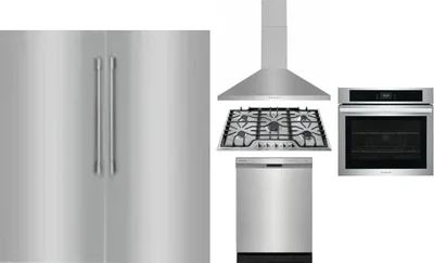 6 Piece Package Includes Refrigerator, Freezer, Cooktop, Wall Oven, Hood And Dishwasher