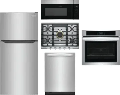 5 Piece Package Includes Refrigerator, Cooktop, Wall Oven, Microwave And Dishwasher