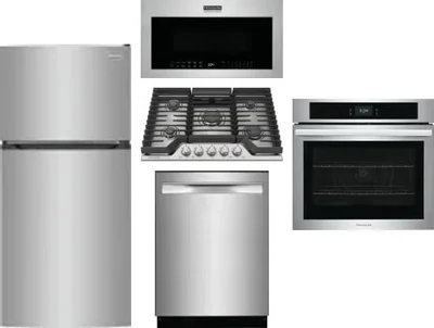 5 Piece Package Includes Refrigerator, Cooktop, Wall Oven, Microwave And Dishwasher