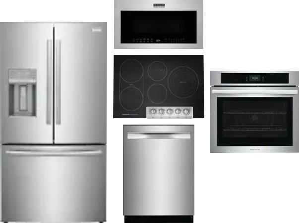 5 Piece Package Includes Refrigerator, Cooktop, Wall Oven, Microwave And Dishwasher