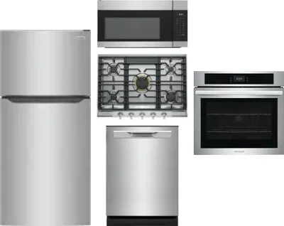5 Piece Package Includes Refrigerator, Cooktop, Wall Oven, Microwave And Dishwasher
