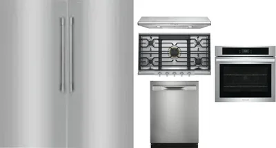 6 Piece Package Includes Refrigerator, Freezer, Cooktop, Wall Oven, Hood And Dishwasher