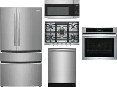 5 Piece Package Includes Refrigerator, Cooktop, Wall Oven, Microwave And Dishwasher