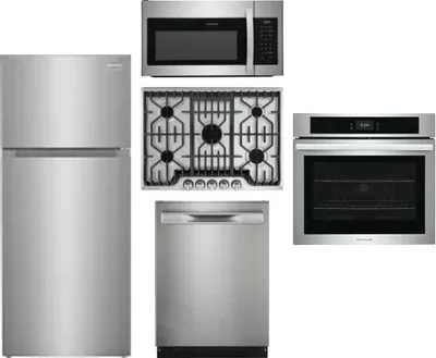 5 Piece Package Includes Refrigerator, Cooktop, Wall Oven, Microwave And Dishwasher