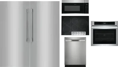 6 Piece Package Includes Refrigerator, Freezer, Cooktop, Wall Oven, Microwave And Dishwasher