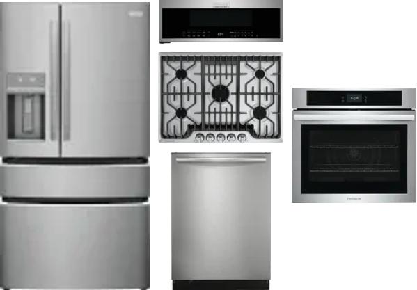 5 Piece Package Includes Refrigerator, Cooktop, Wall Oven, Microwave And Dishwasher