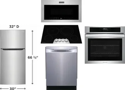 5 Piece Package Includes Refrigerator, Cooktop, Wall Oven, Microwave And Dishwasher