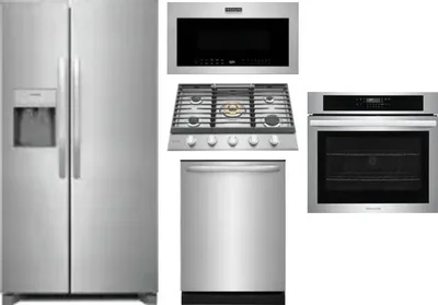 5 Piece Package Includes Refrigerator, Cooktop, Wall Oven, Microwave And Dishwasher