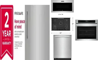 6 Piece Package Includes Refrigerator, Freezer, Cooktop, Wall Oven, Microwave And Dishwasher